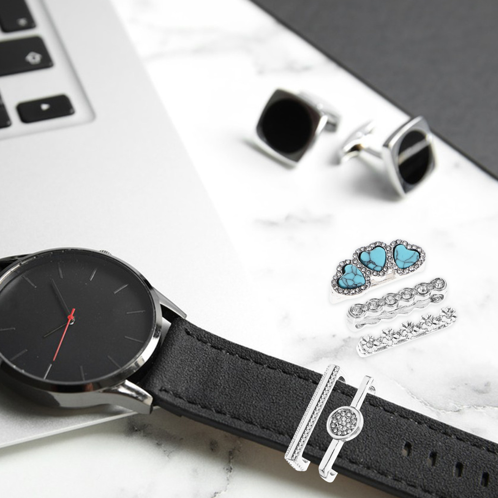 5 قطع من حلقات الزينة المصنوعة - مراجعة Smartwatch Straps & Accessories وسعره