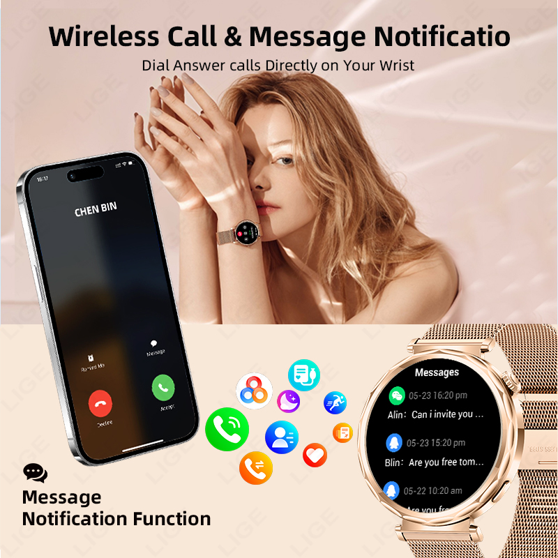 ساعة LIGE الذكية للنساء لساعة  - مراجعة Smartwatch Custom وسعره