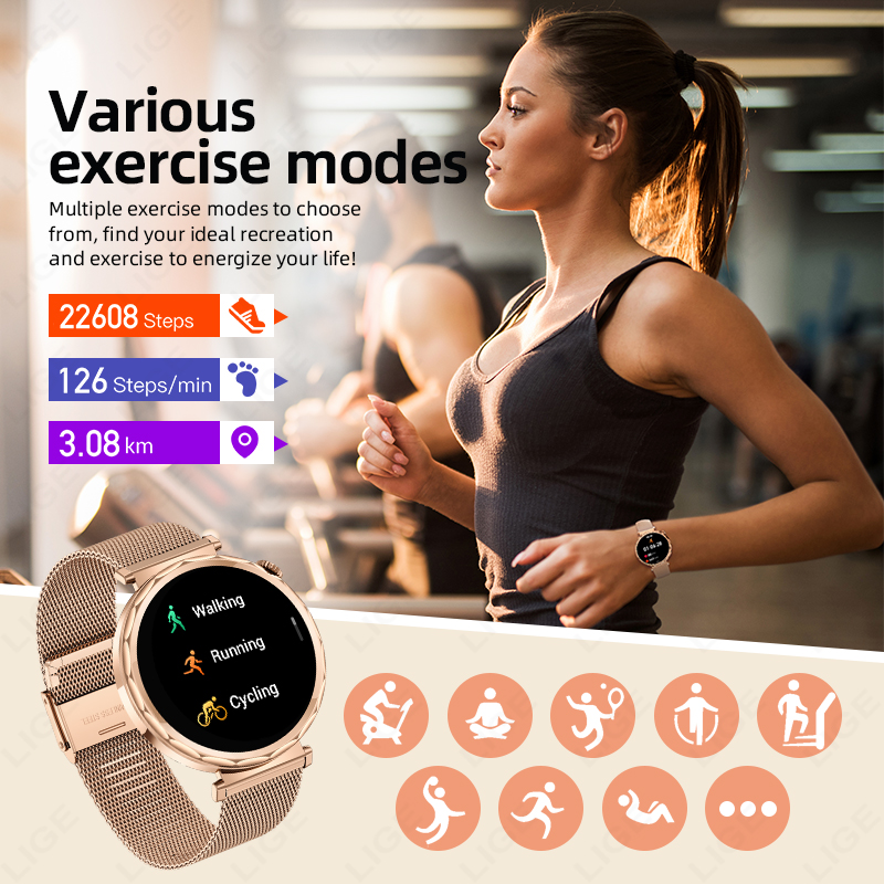 ساعة LIGE الذكية للنساء لساعة  - مراجعة Smartwatch Custom وسعره