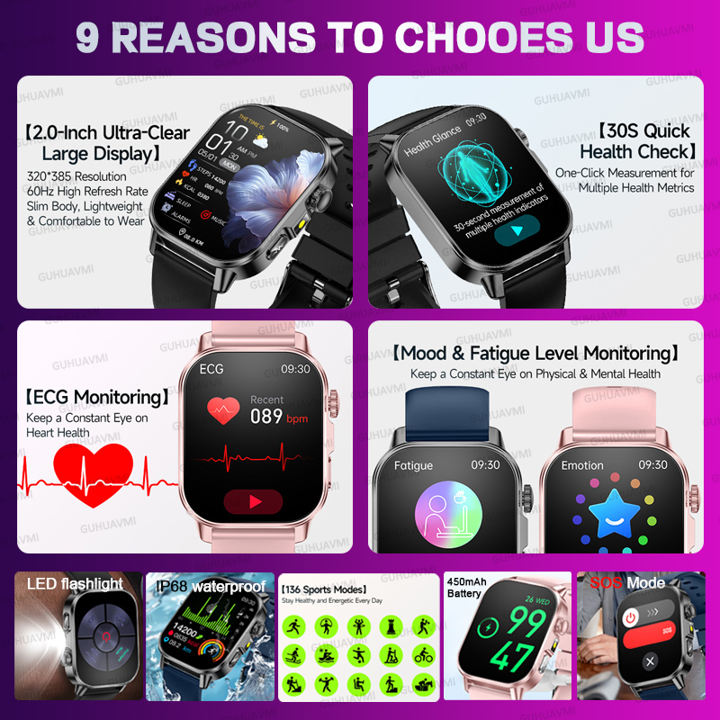 ساعة ذكية جديدة أصلية للنساء م - مراجعة Smartwatch Custom وسعره